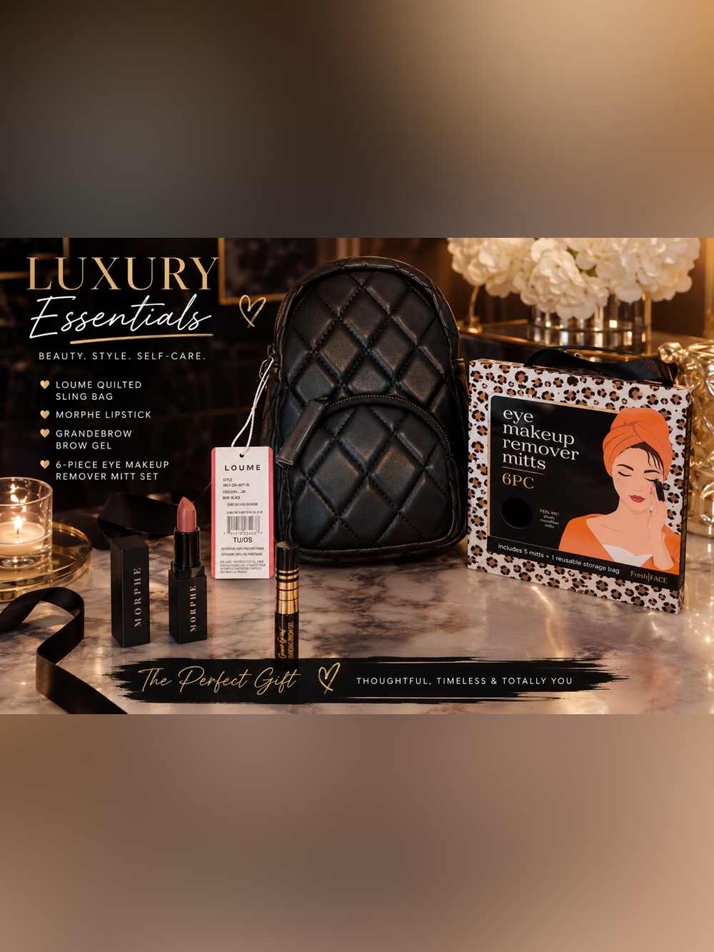 🖤 Luxury Beauty & Style Gift Bundle – LOUME, Morphe, Grande Cosmetics & More